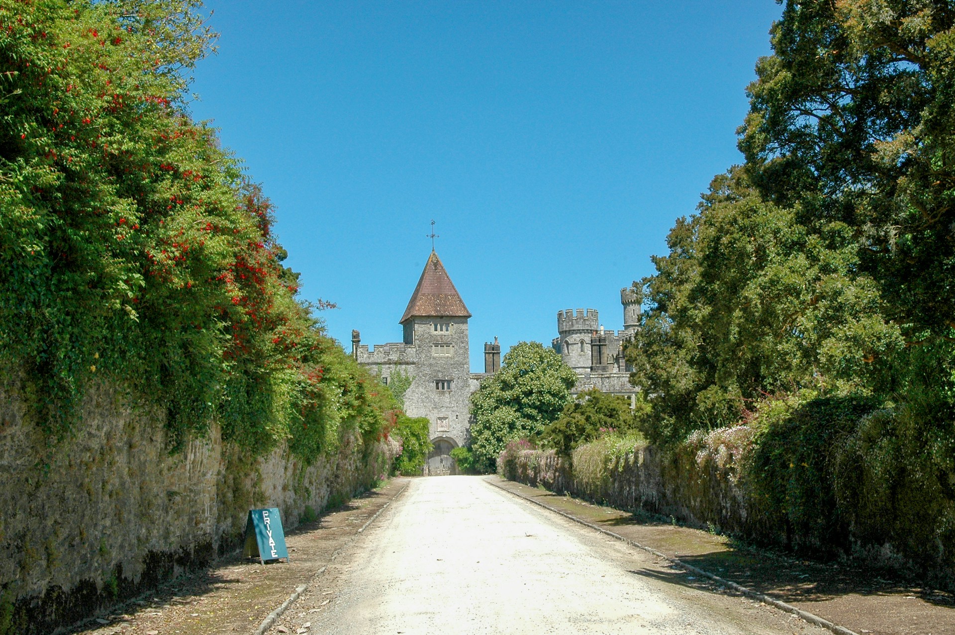 Entrance leading to Lismore Castle, Waterford, Ireland.