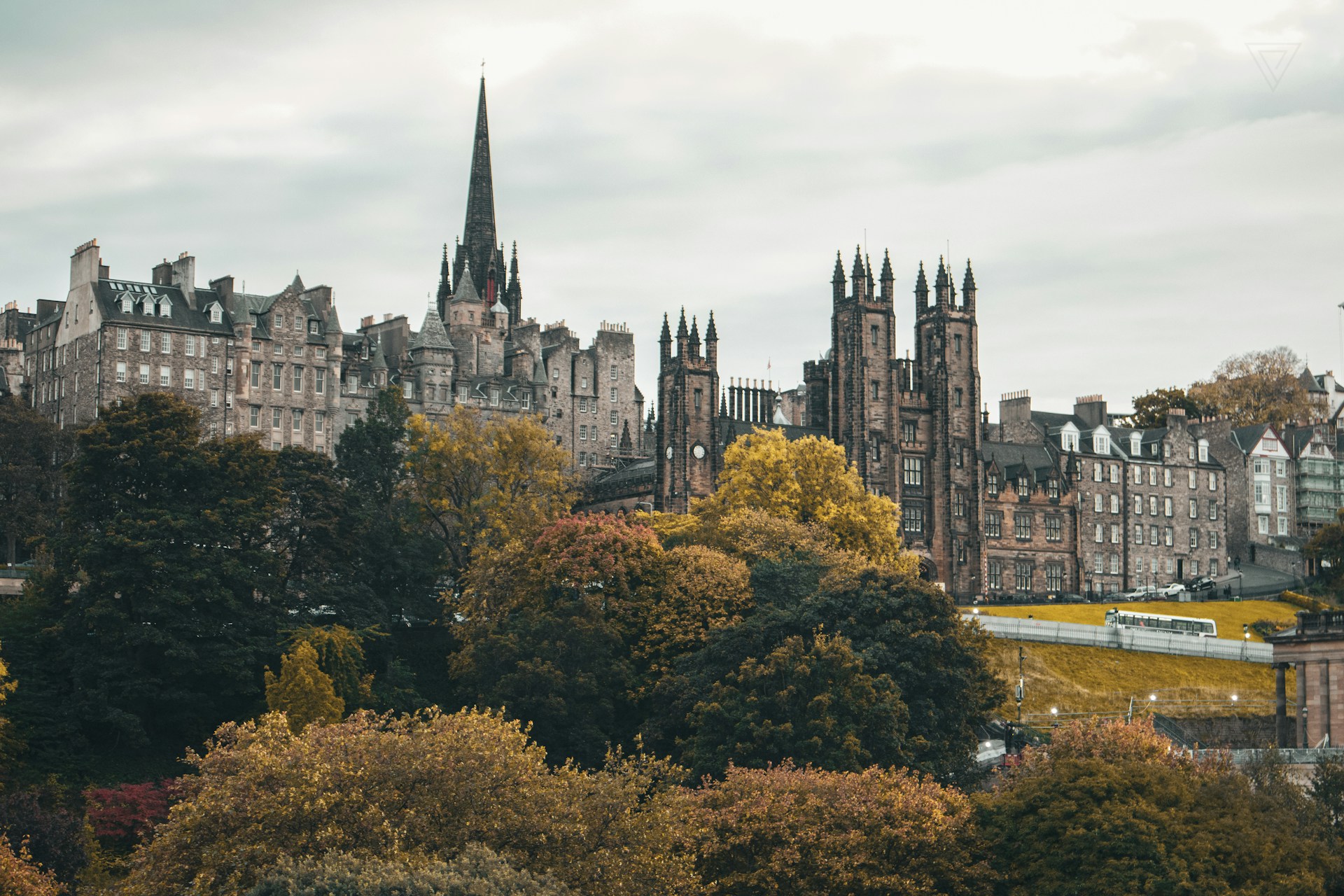 Edinburgh Old Town, as seen from Princess Street Gardens.