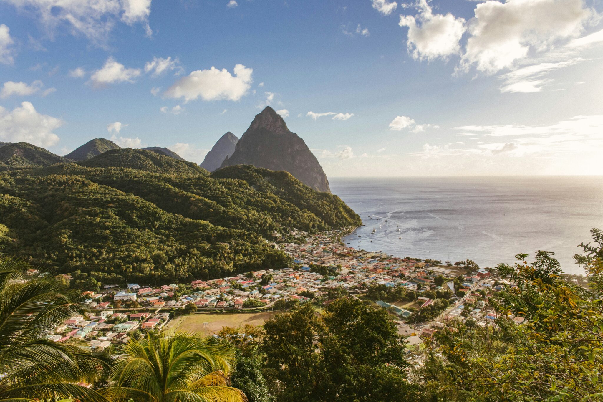 Aerial view of St. Lucia.