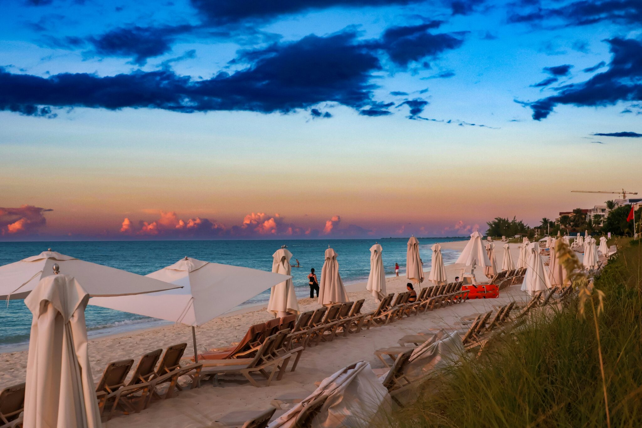 Sunset on a beach in Turks and Caicos.