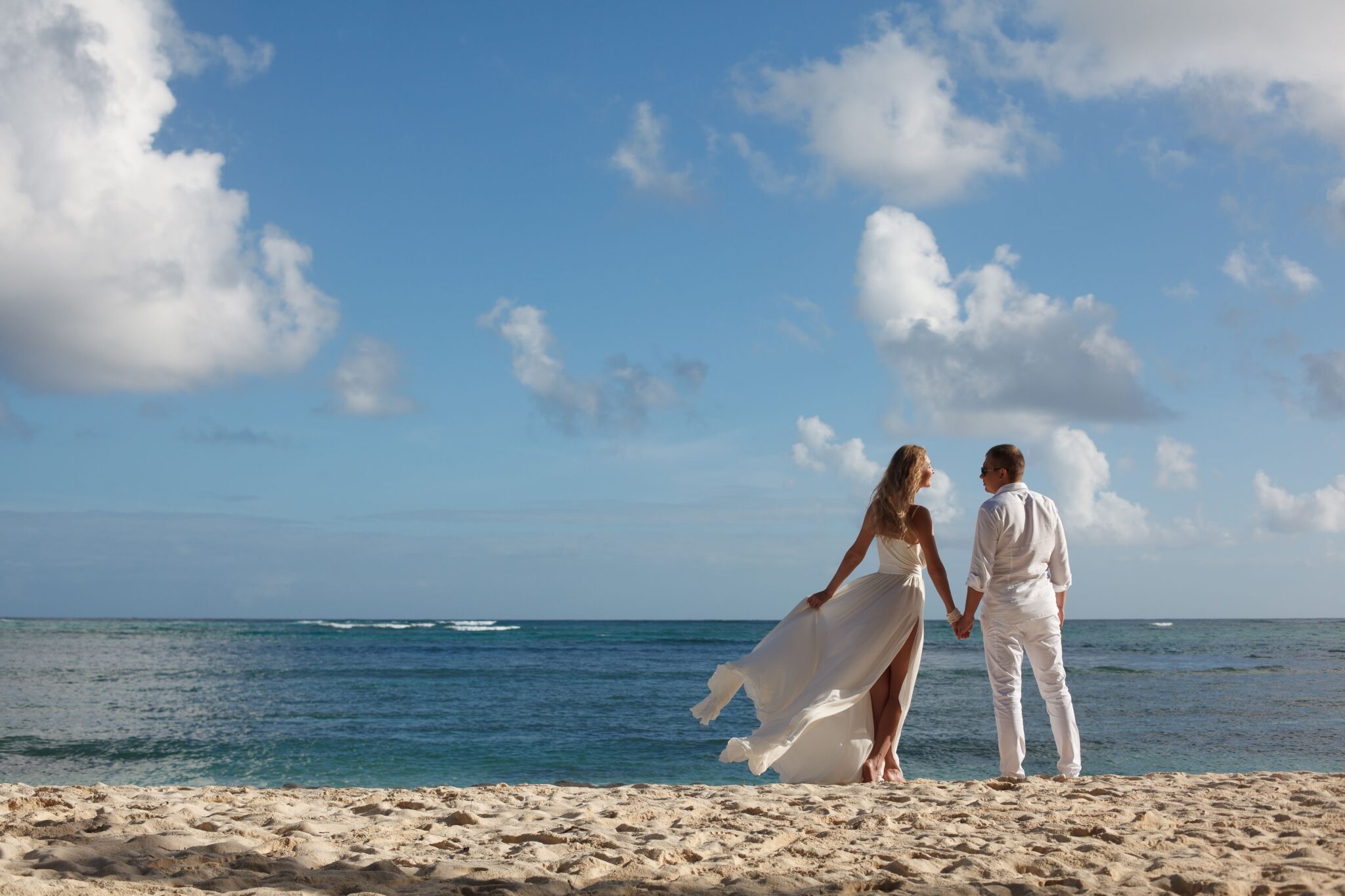 A couple on a beach in Dominican Republic