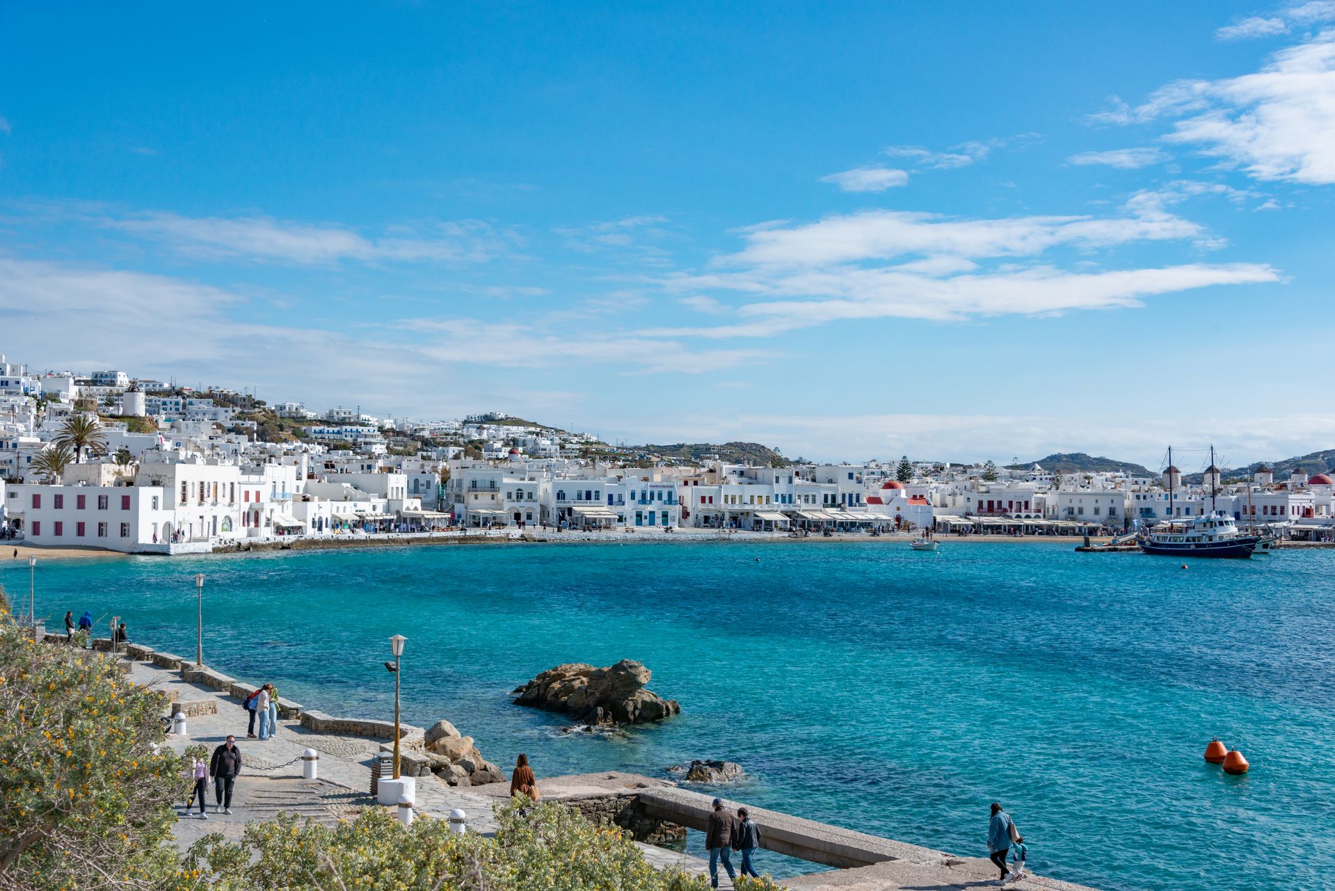 Harbour in Mykonos.