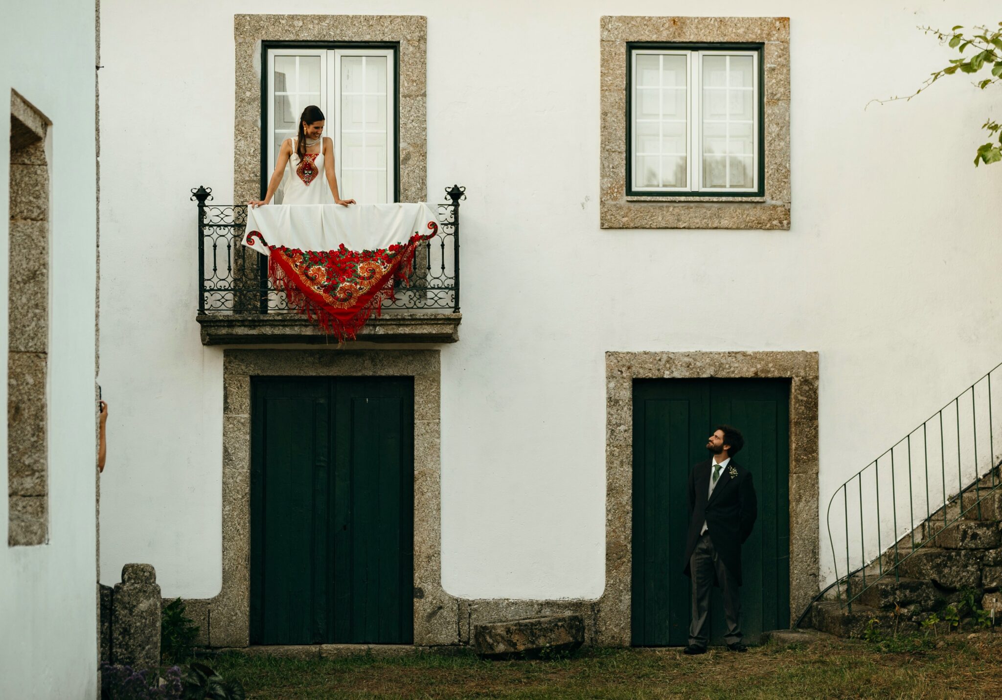 a couple looking at each other in Portugal