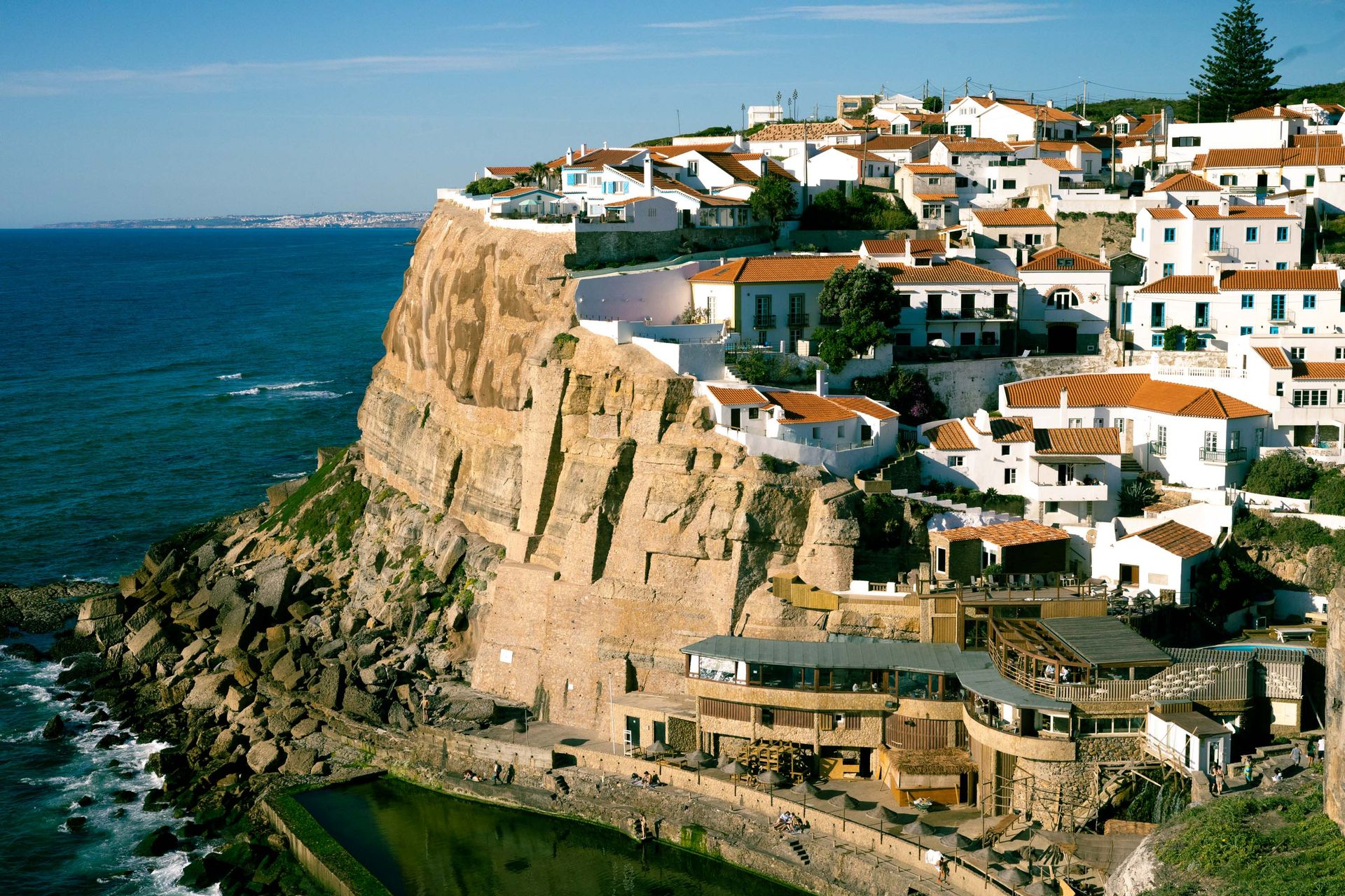 Cliffside view of Sintra city.