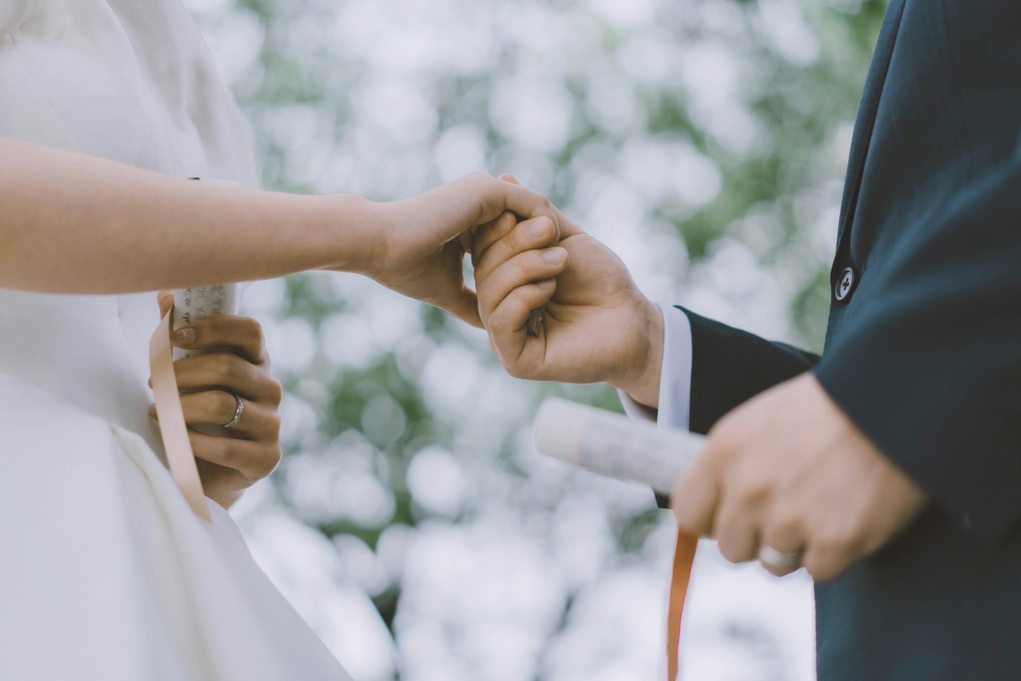 a couple holding hands