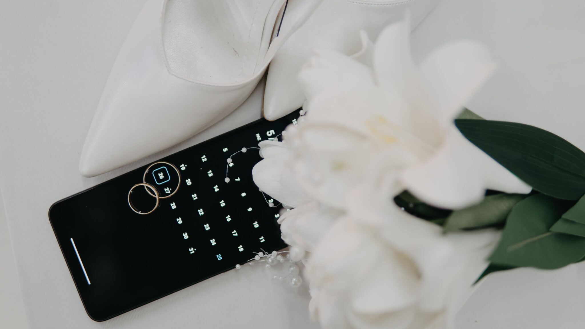 Wedding date marked on a calendar