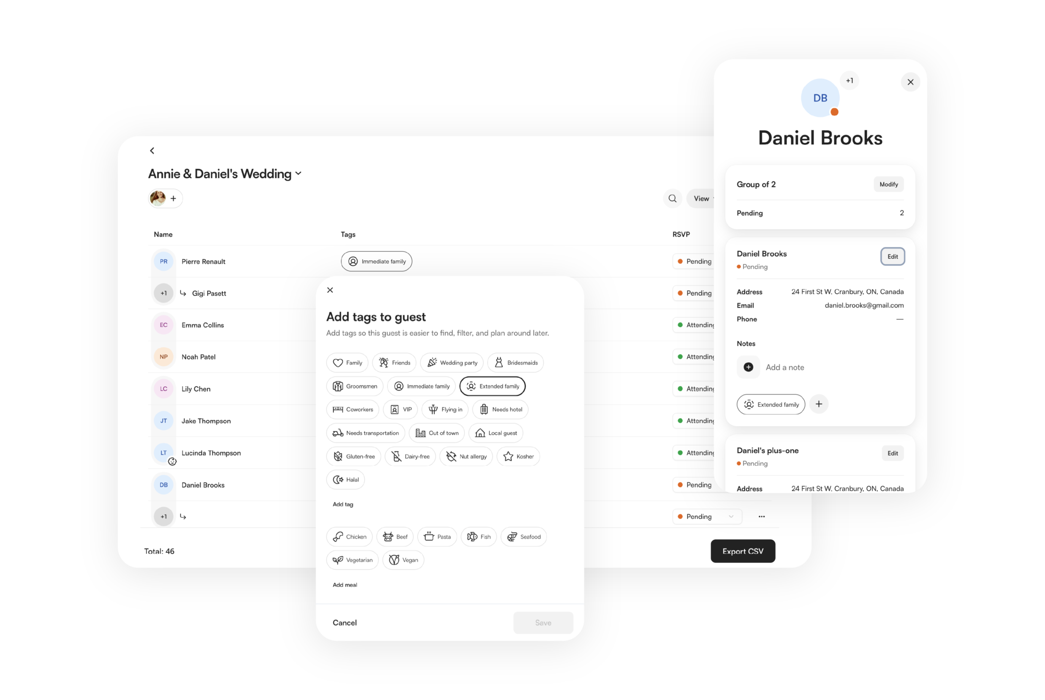 Your Wedding Atlas guest list tool preview